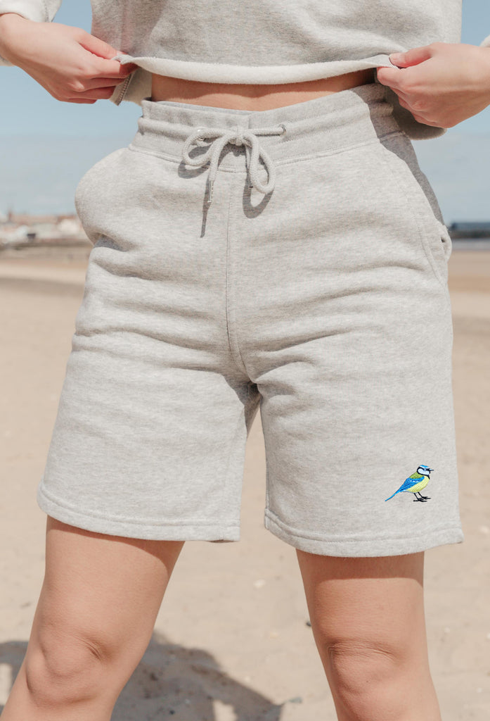 blue tit womens sweat shorts Big Wild Thought