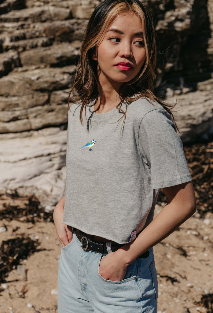 blue tit womens cropped t-shirt Big Wild Thought