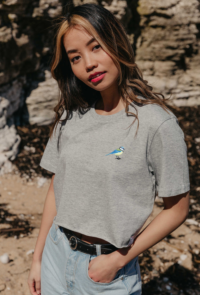 blue tit womens cropped t-shirt Big Wild Thought