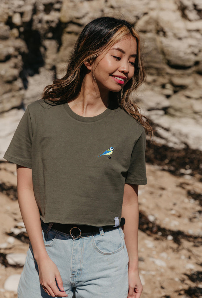 blue tit womens cropped t-shirt Big Wild Thought