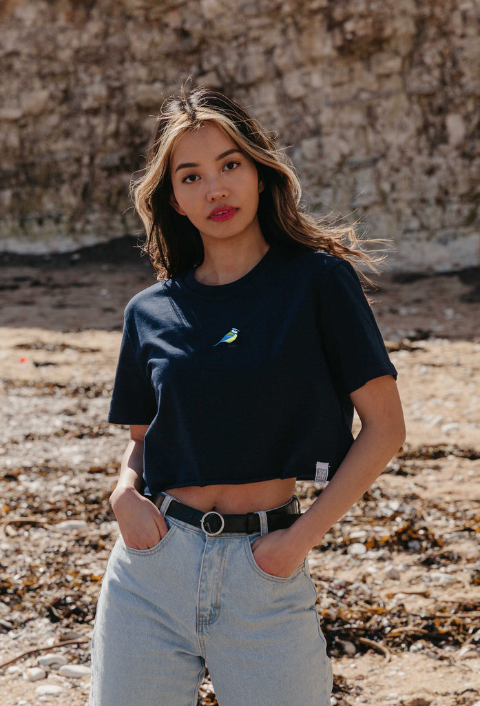 blue tit womens cropped t-shirt Big Wild Thought