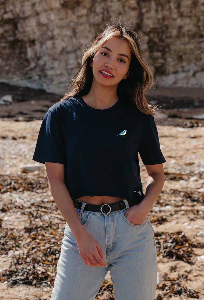 blue tit womens cropped t-shirt Big Wild Thought