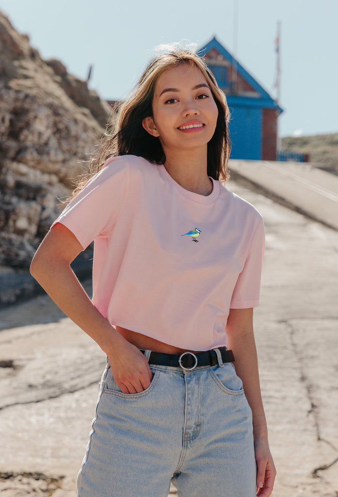 blue tit womens cropped t-shirt Big Wild Thought