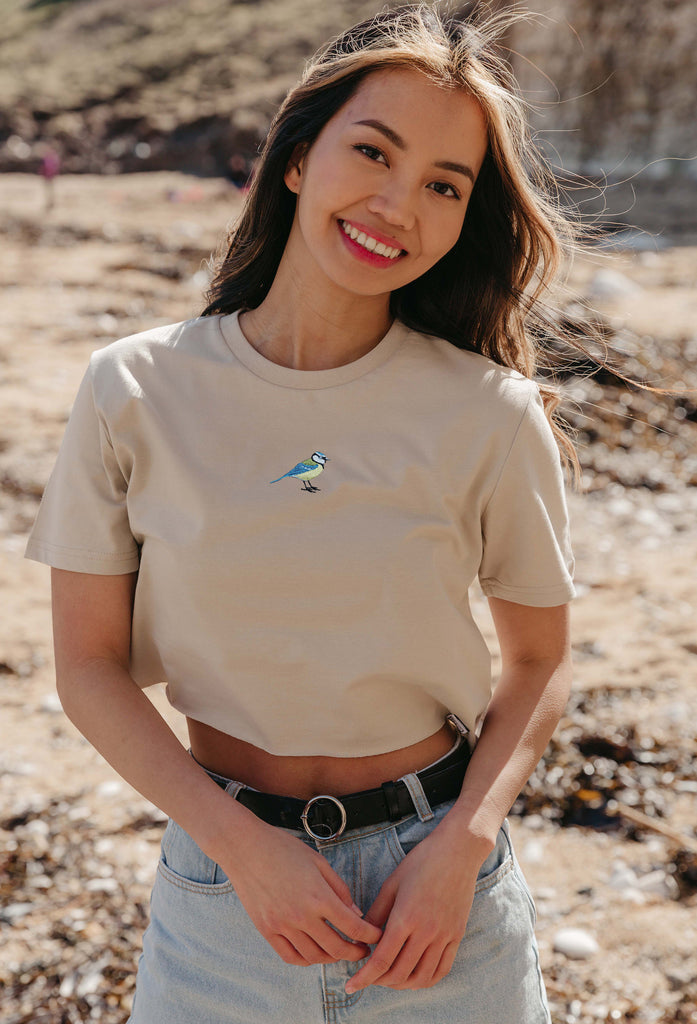 blue tit womens cropped t-shirt Big Wild Thought
