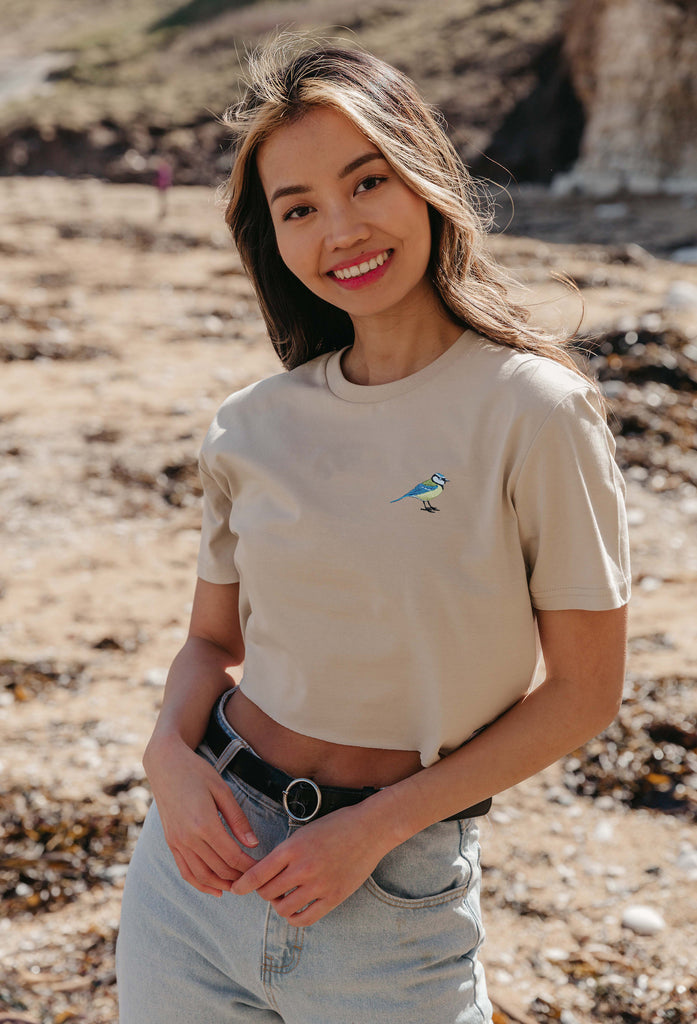blue tit womens cropped t-shirt Big Wild Thought