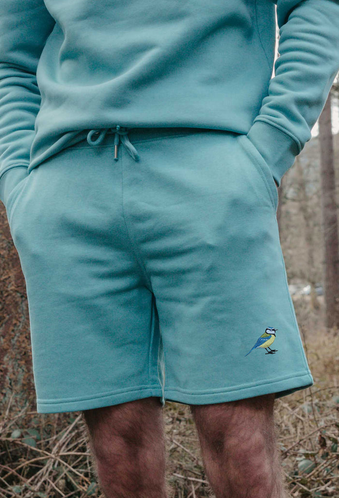 blue tit mens sweat shorts Big Wild Thought