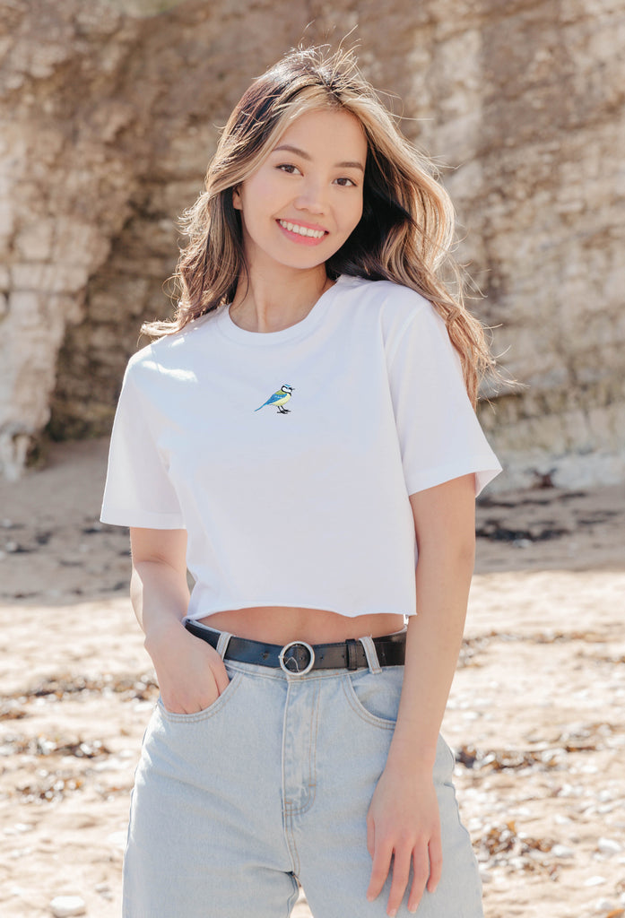blue tit womens cropped t-shirt Big Wild Thought