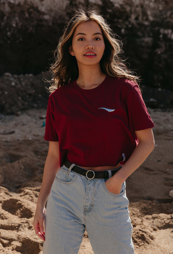 blue whale womens cropped t-shirt Big Wild Thought