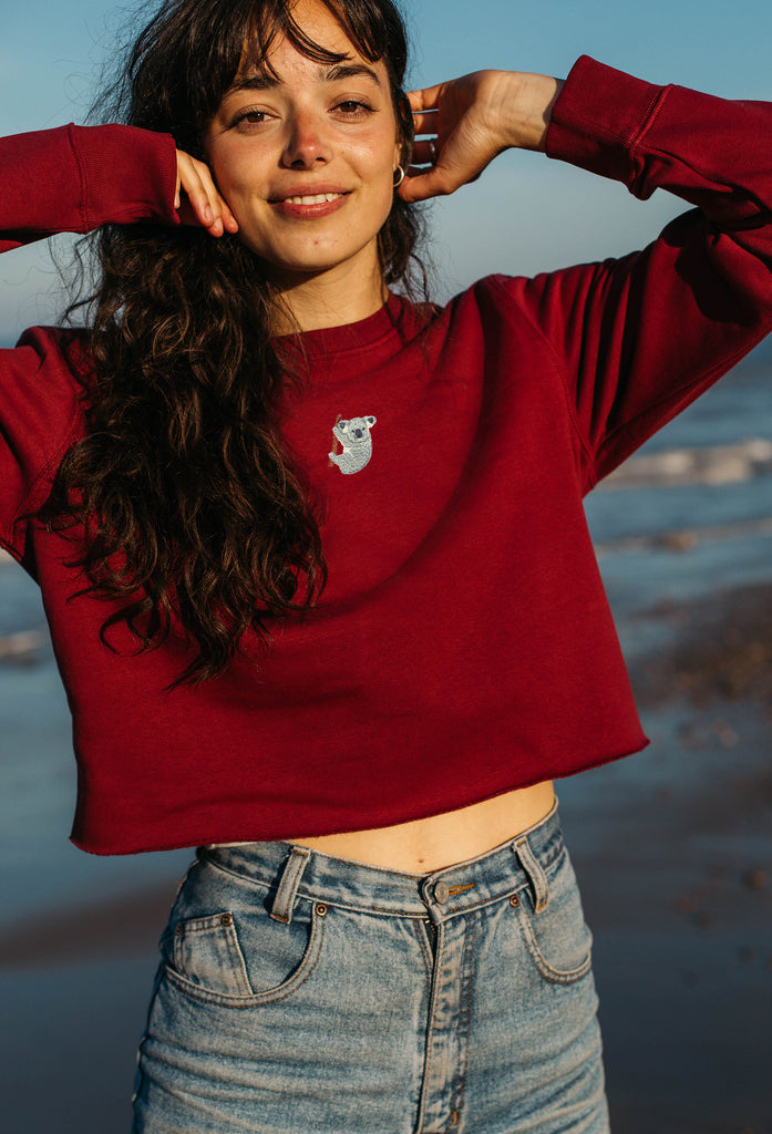 koala bear womens cropped sweatshirt Big Wild Thought