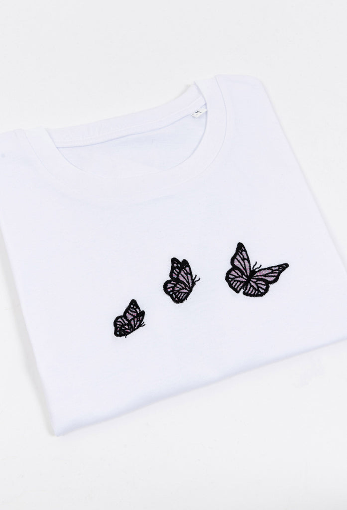 family of butterflies unisex cropped t-shirt Big Wild Thought