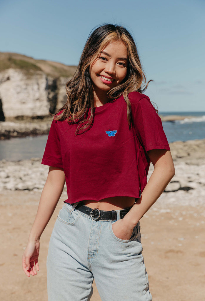 butterfly womens cropped t-shirt Big Wild Thought