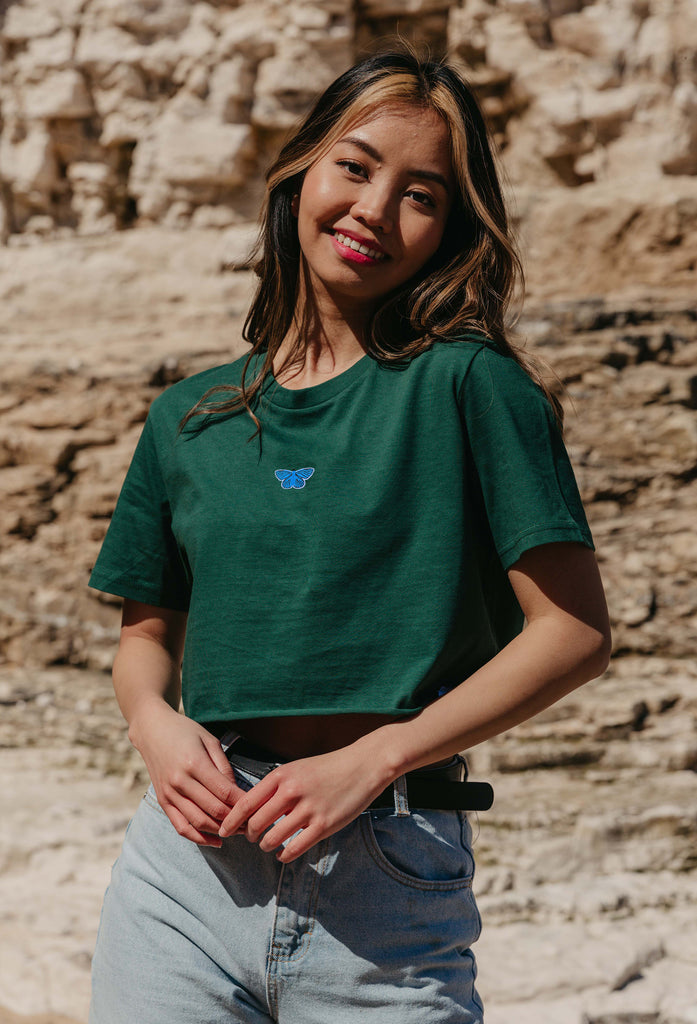 butterfly womens cropped t-shirt Big Wild Thought