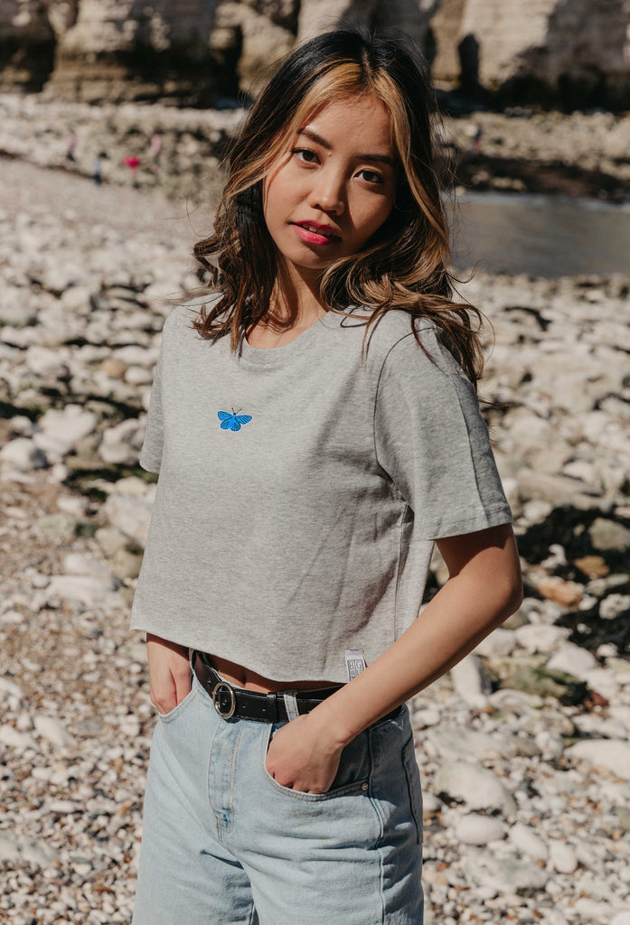 butterfly womens cropped t-shirt Big Wild Thought