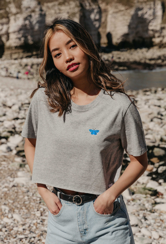 butterfly womens cropped t-shirt Big Wild Thought