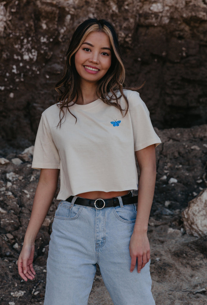 butterfly womens cropped t-shirt Big Wild Thought