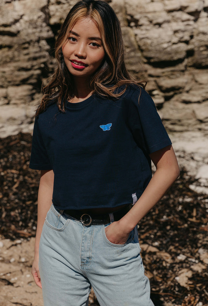 butterfly womens cropped t-shirt Big Wild Thought