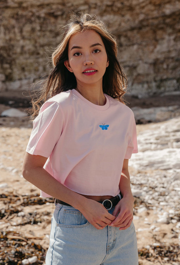 butterfly womens cropped t-shirt Big Wild Thought