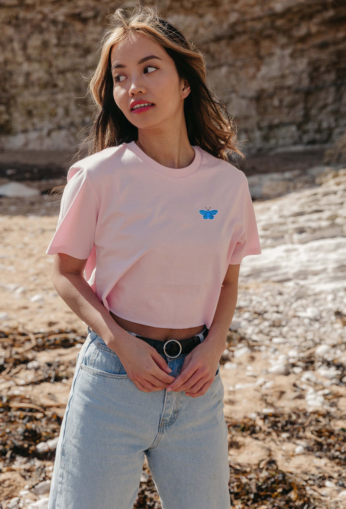 butterfly womens cropped t-shirt Big Wild Thought