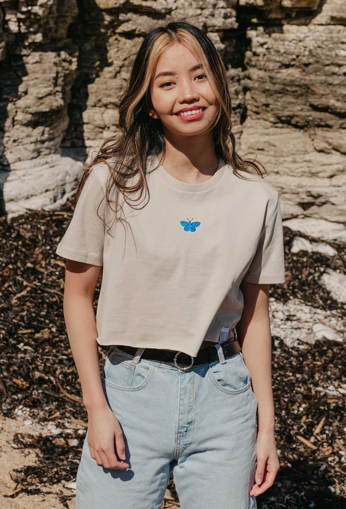 butterfly womens cropped t-shirt Big Wild Thought