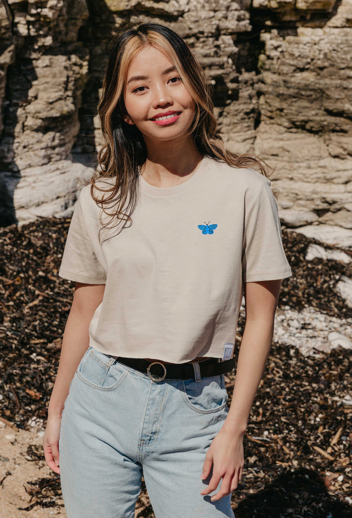 butterfly womens cropped t-shirt Big Wild Thought