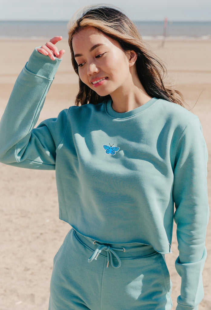 butterfly womens cropped sweatshirt Big Wild Thought