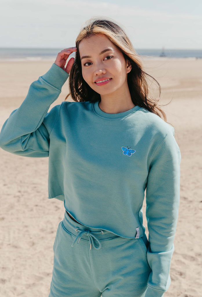 butterfly womens cropped sweatshirt Big Wild Thought