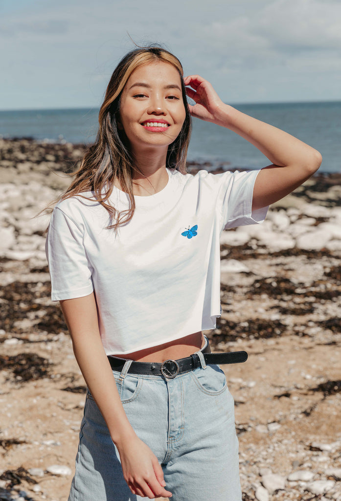 butterfly womens cropped t-shirt Big Wild Thought