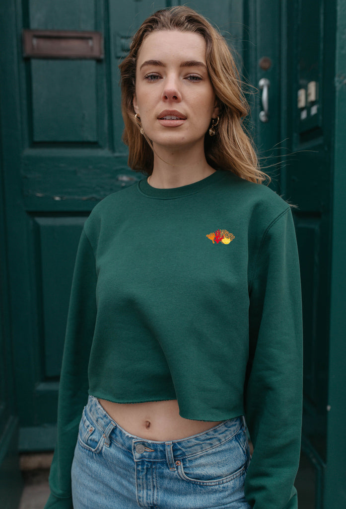 coral reef womens cropped sweatshirt Big Wild Thought