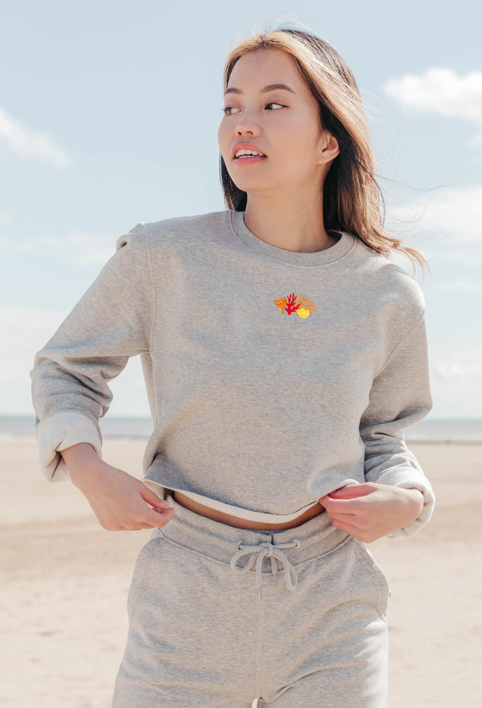 coral reef womens cropped sweatshirt Big Wild Thought