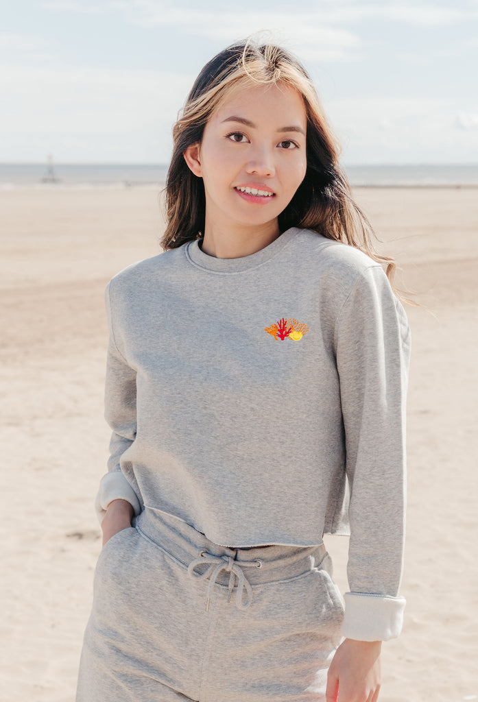 coral reef womens cropped sweatshirt Big Wild Thought