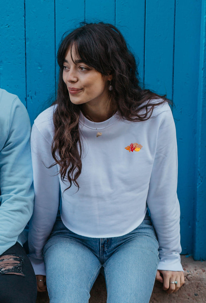 coral reef womens cropped sweatshirt Big Wild Thought