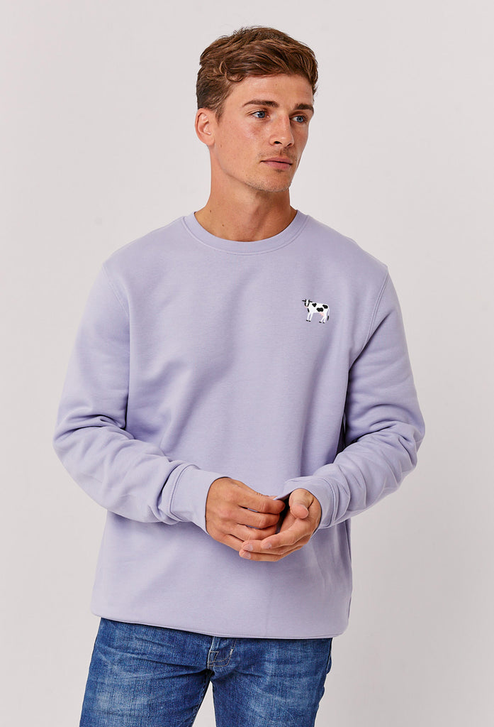Cow Embroidered Organic Sustainable Sweatshirt Jumper Big Wild Thought
