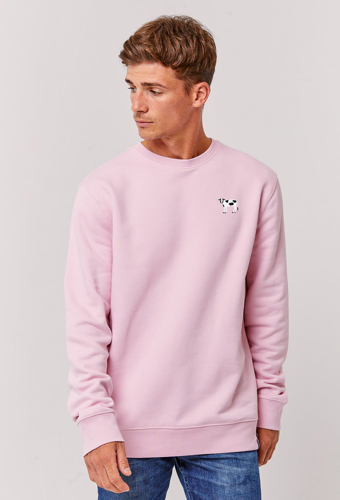 Cow Embroidered Organic Sustainable Sweatshirt Jumper Big Wild Thought