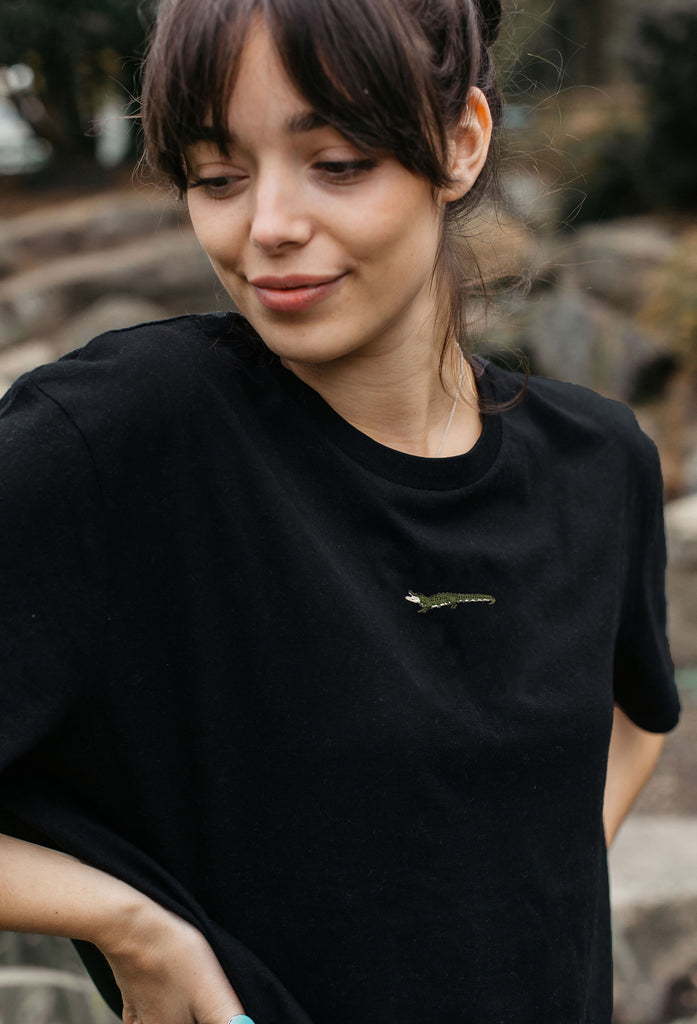 crocodile womens t-shirt Big Wild Thought