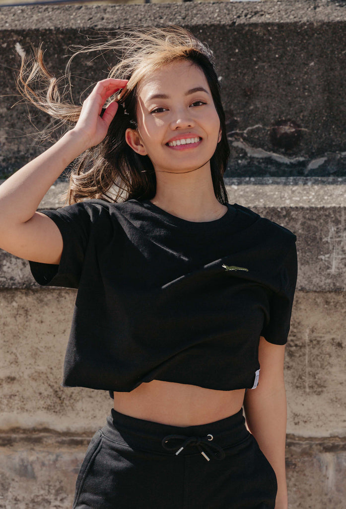 crocodile womens cropped t-shirt Big Wild Thought