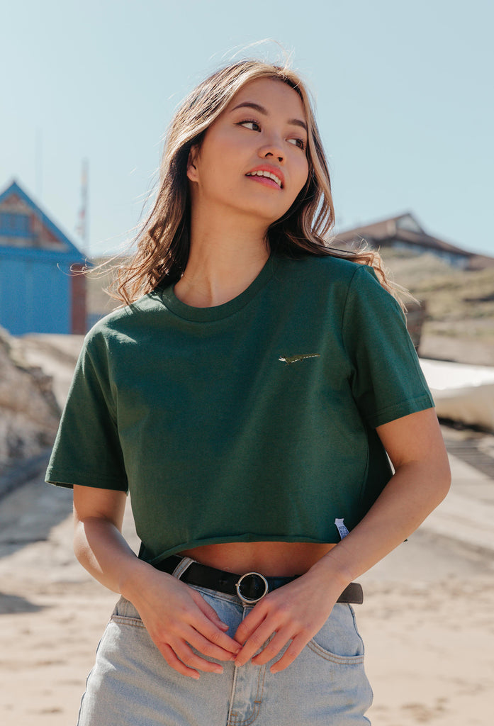 crocodile womens cropped t-shirt Big Wild Thought