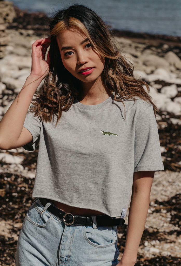 crocodile womens cropped t-shirt Big Wild Thought