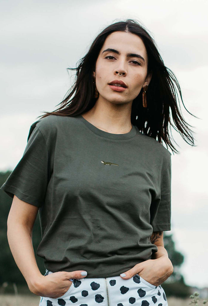 crocodile womens t-shirt Big Wild Thought