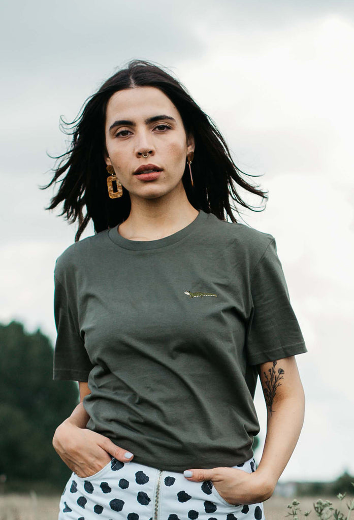 crocodile womens t-shirt Big Wild Thought