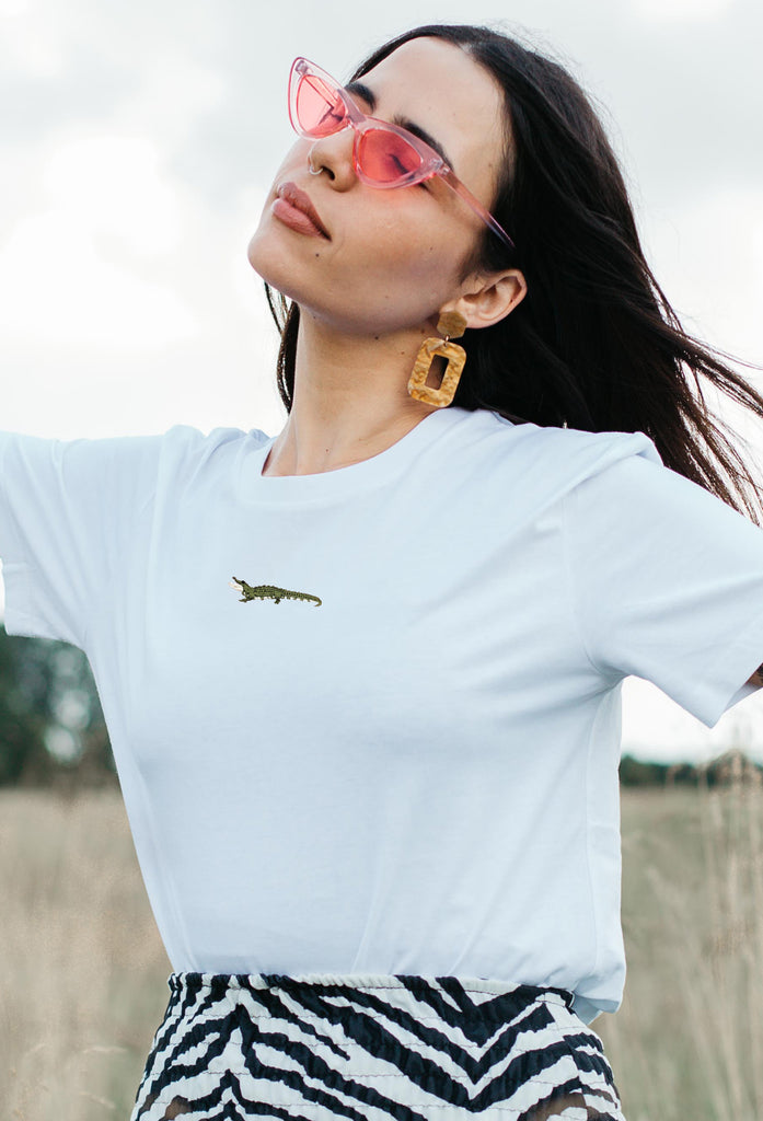 crocodile womens t-shirt Big Wild Thought
