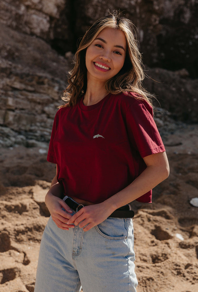 dolphin womens cropped t-shirt Big Wild Thought