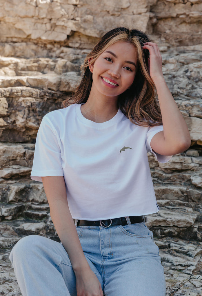 dolphin womens cropped t-shirt Big Wild Thought