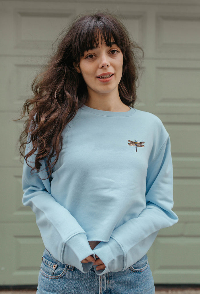 dragonfly womens cropped sweatshirt Big Wild Thought