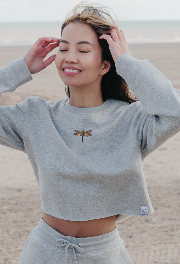 dragonfly womens cropped sweatshirt Big Wild Thought