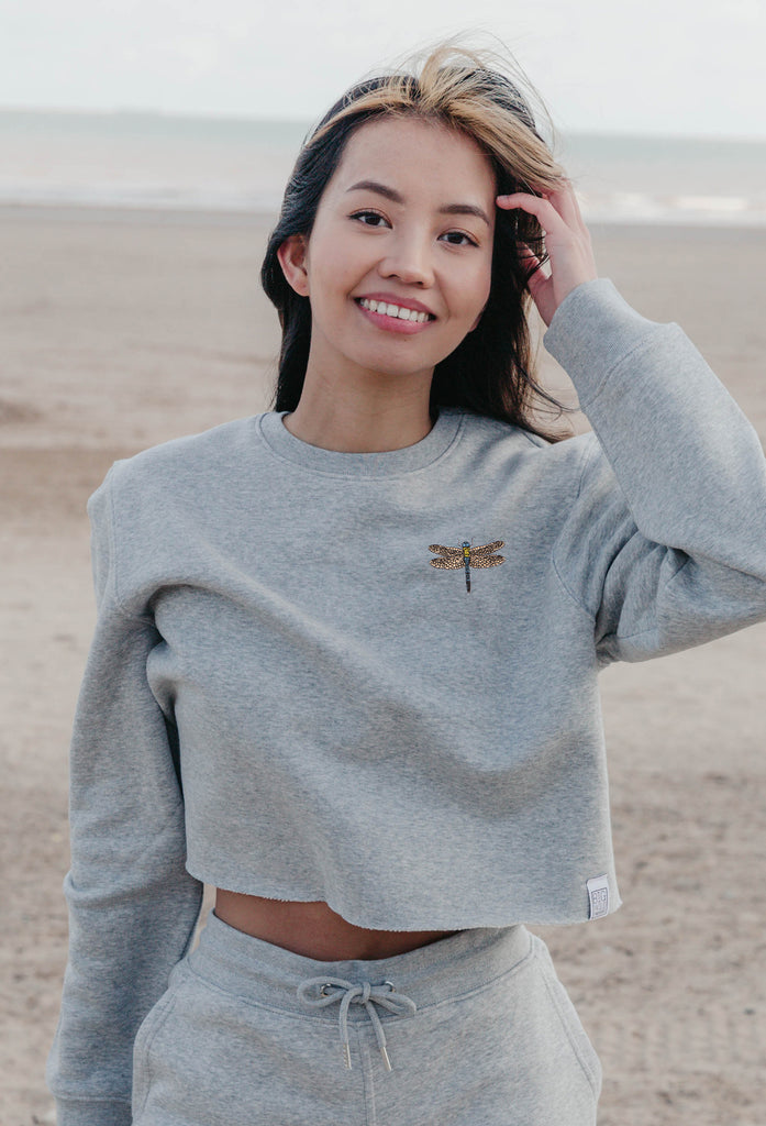 dragonfly womens cropped sweatshirt Big Wild Thought