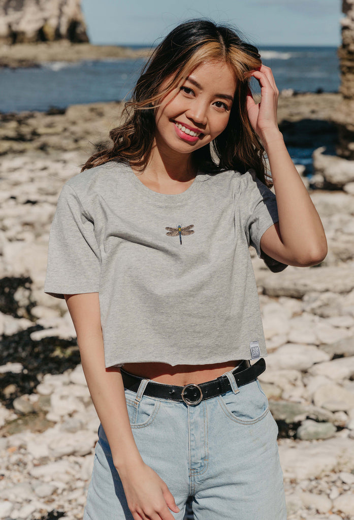 dragonfly womens cropped t-shirt Big Wild Thought