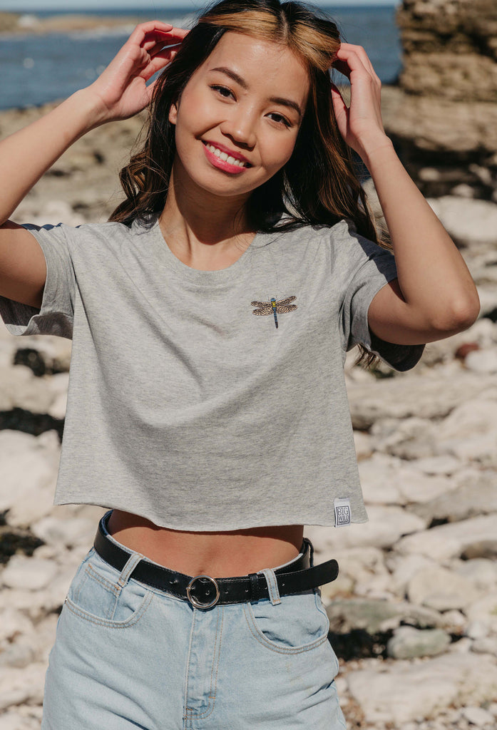 dragonfly womens cropped t-shirt Big Wild Thought