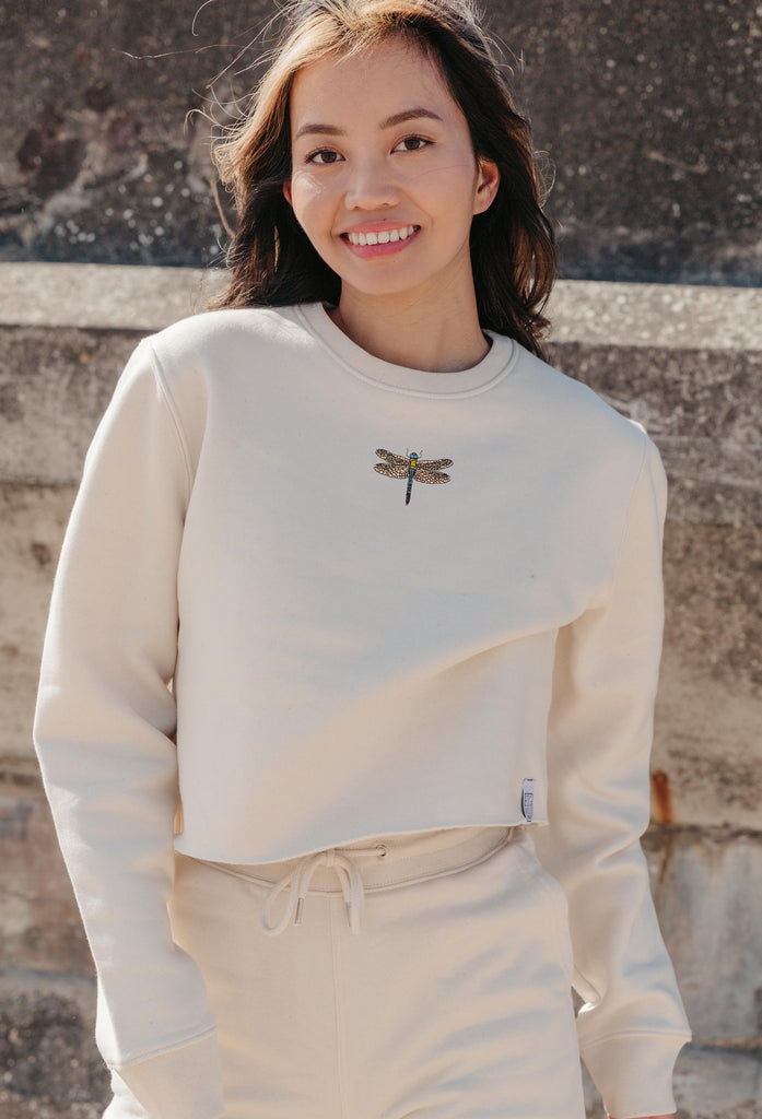 dragonfly womens cropped sweatshirt Big Wild Thought