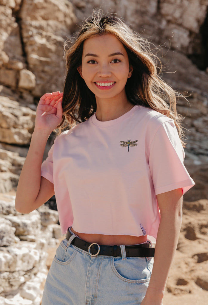 dragonfly womens cropped t-shirt Big Wild Thought