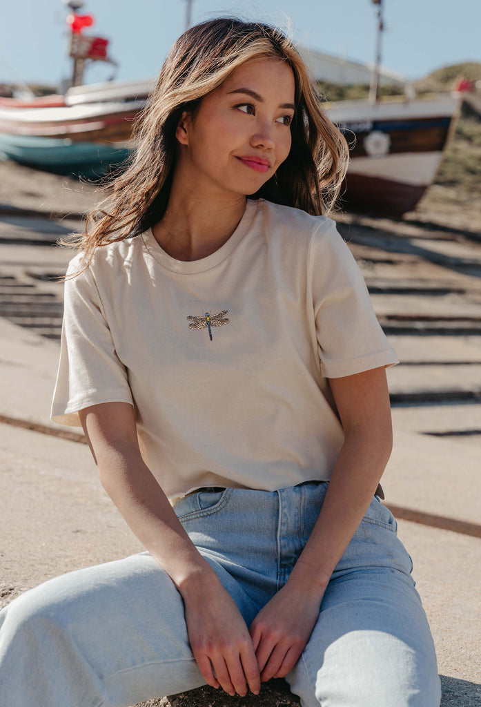 dragonfly womens cropped t-shirt Big Wild Thought
